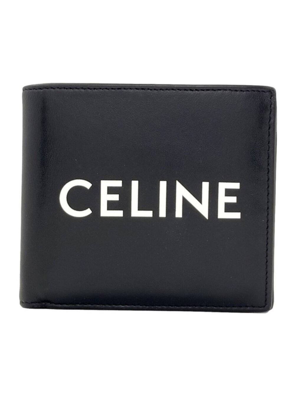 Celine Logo Bifold Wallet Leather